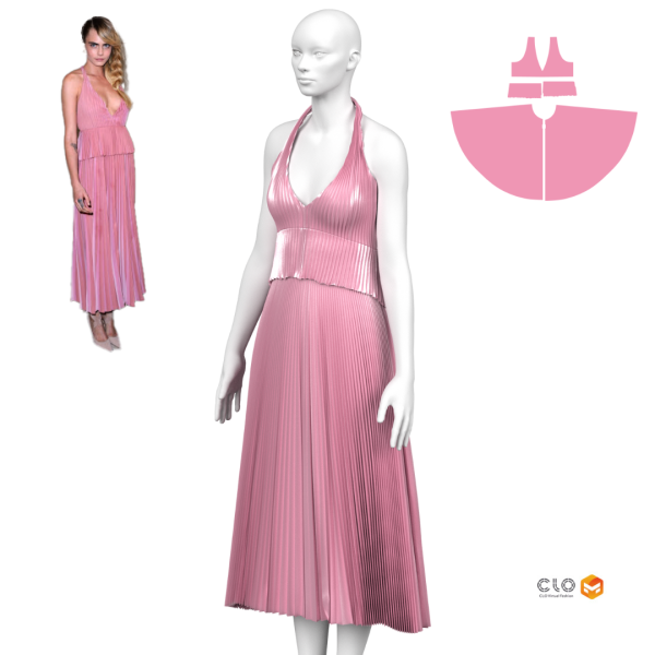 digital fashion dress in Clo 3D