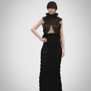 Black lace dress CLo3D