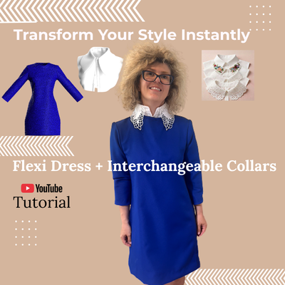 Interchangeable collar dress-Sewing Patterns